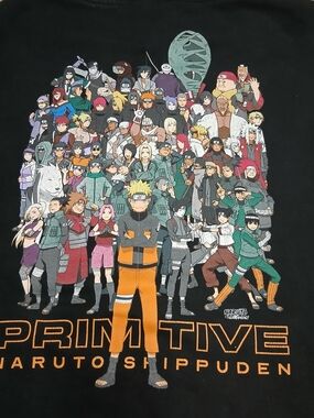 Primitive x Naruto Shippuden Group Graphic Hoodie - Black & Orange